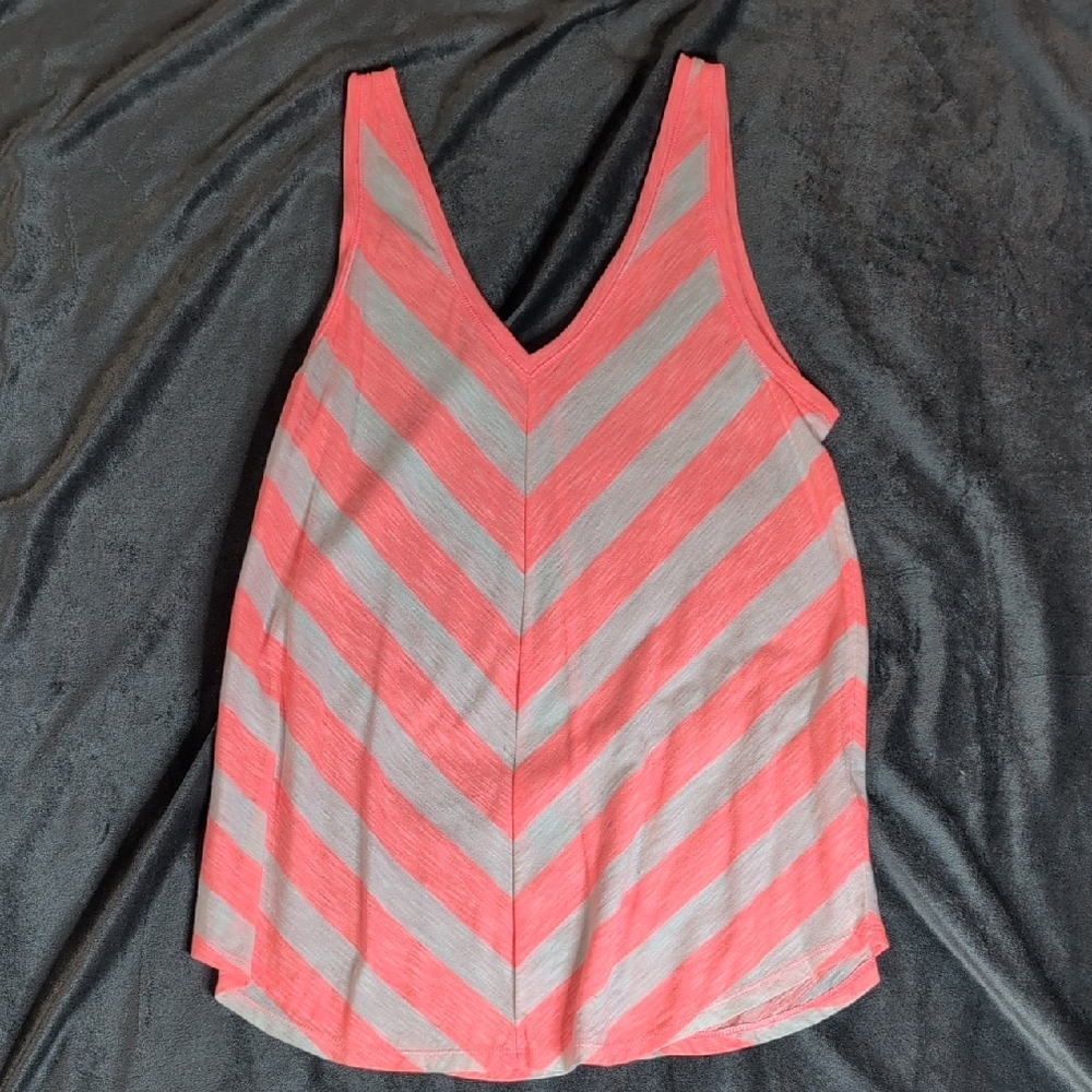 Maurices Pink and Cream Chevron Women's Top